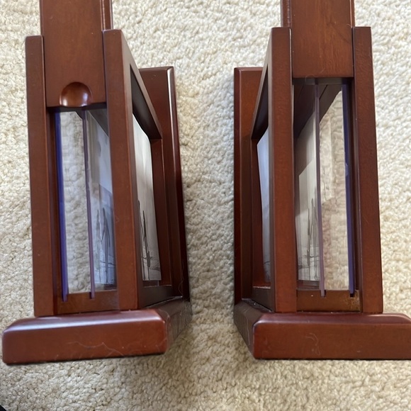Brand New Jordan Mark Solid Wood Cherry Finish Photo Picture Frame Bookends Pair - Picture 13 of 16
